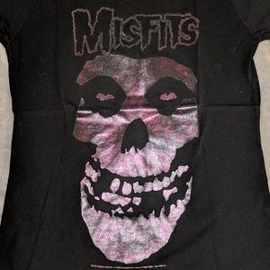Misfits pink metallic t-shirt